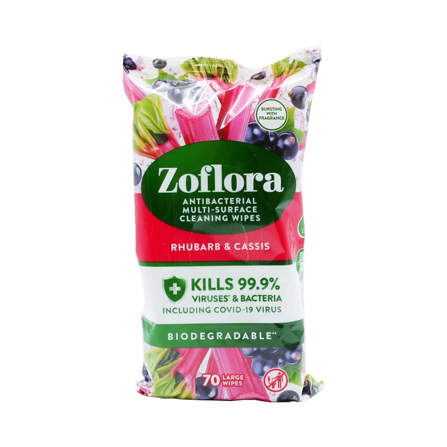 Zoflora Surface Wipes Rhubarb & Cassis - 70 Wipes